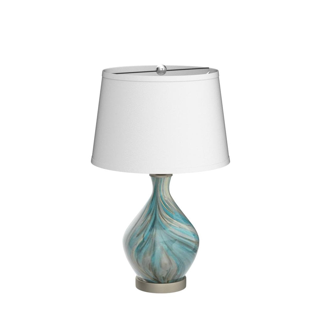 22" High Blue Gray Art Glass Table Lamp M953001