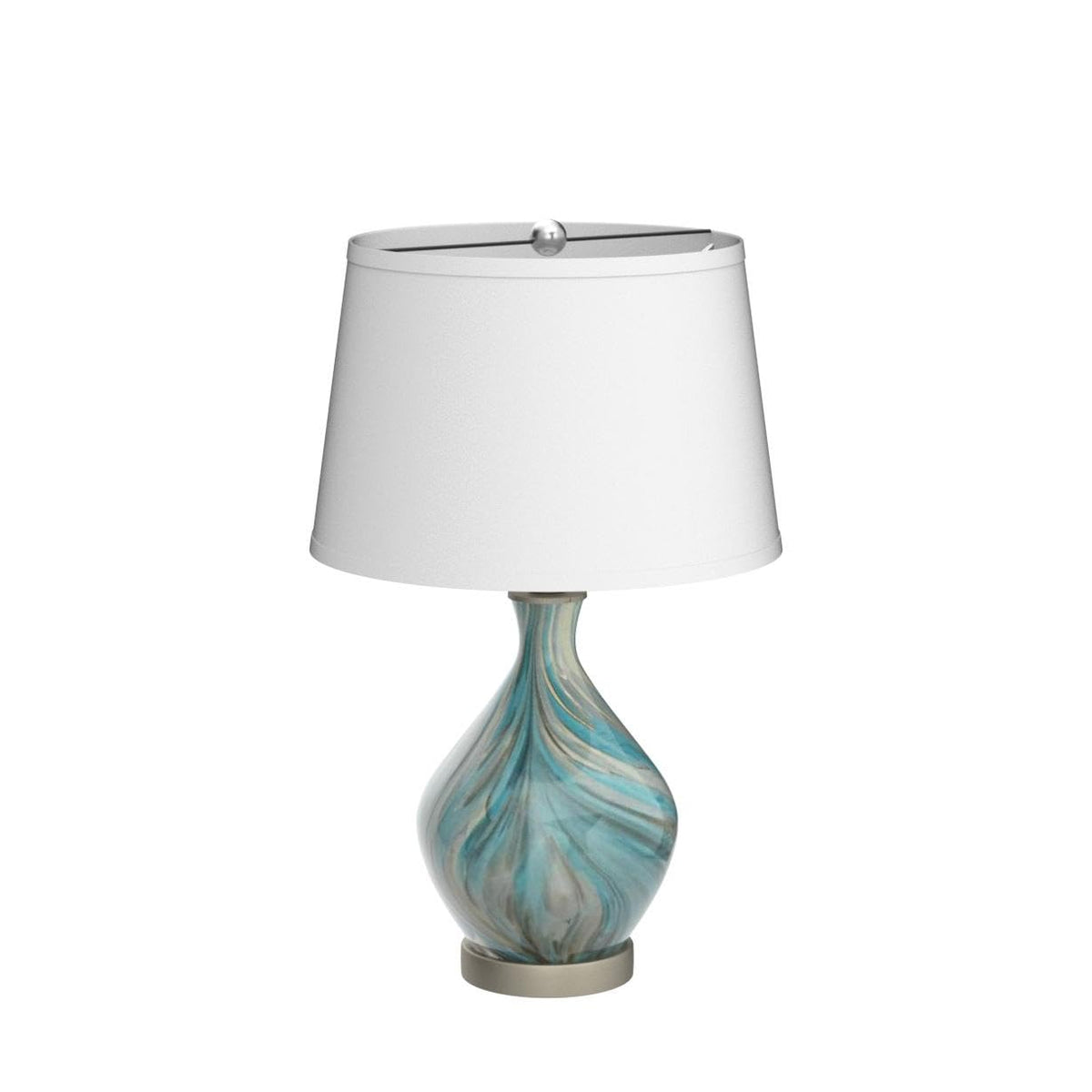 22" High Blue Gray Art Glass Table Lamp M953001