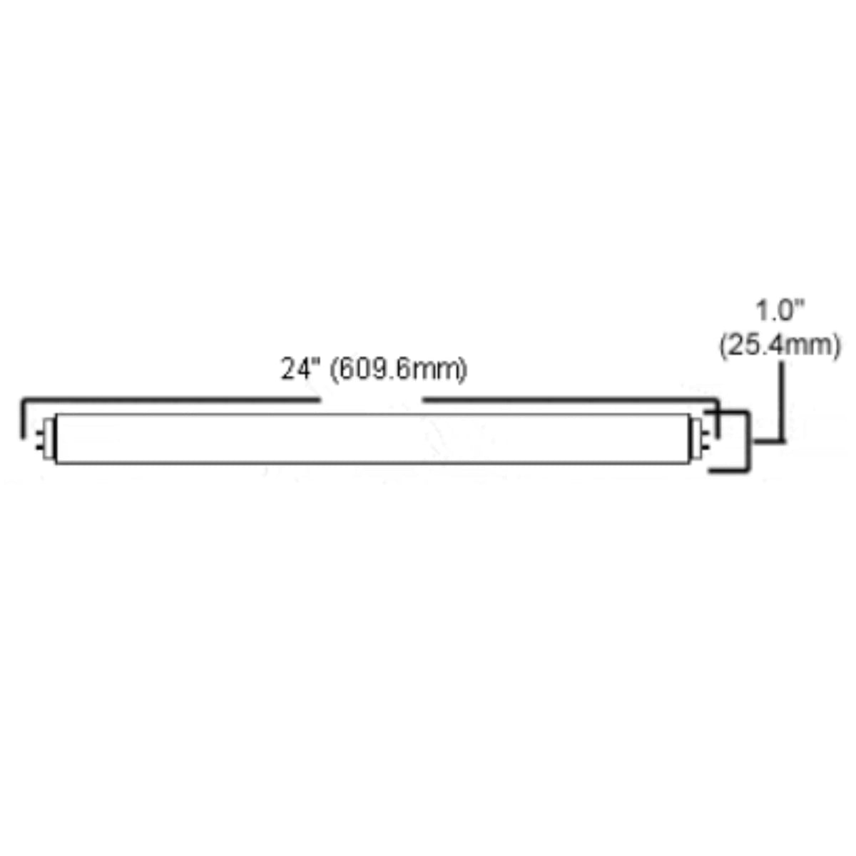24 Inch T8 Fluorescent Tube Light Bulb 17W 3000K Soft White G13 Bi-Pin Base Pack of 10 L292424