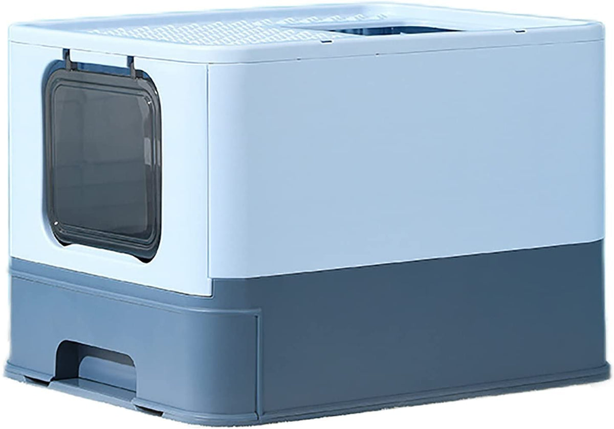 Foldable Large Top Entry Anti-Splashing Cat Litter Box with Lid and Scoop S926746