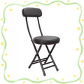 18in Black Folding Bar Stool with Back V71149