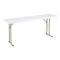 White Rectangular Blow-Molded Plastic Folding Training Table Y278884