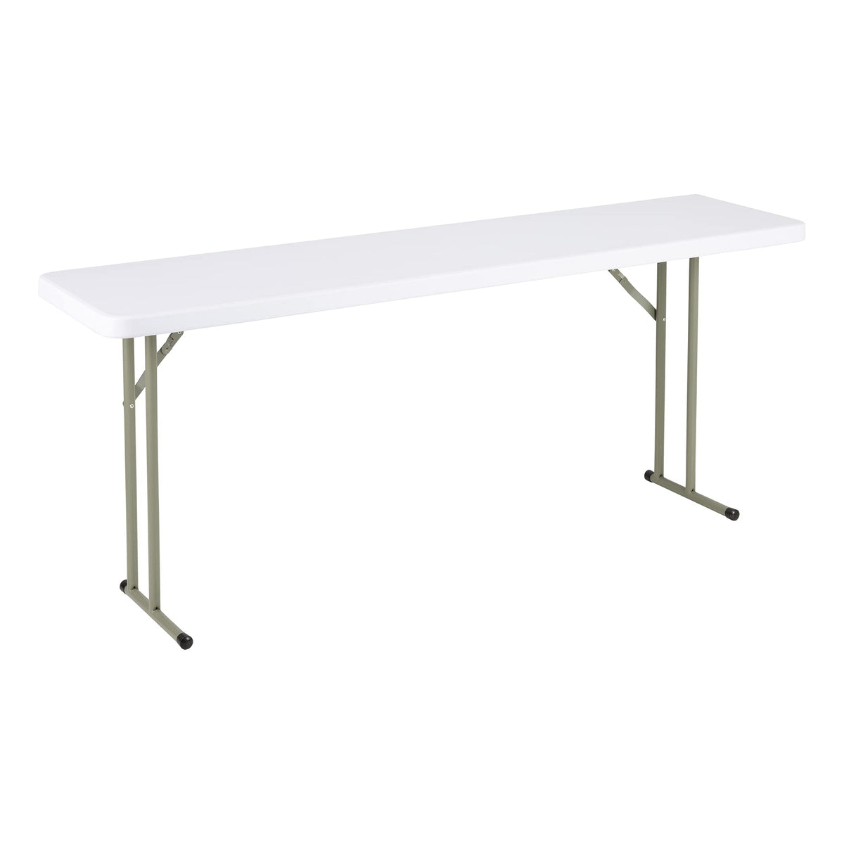 White Rectangular Blow-Molded Plastic Folding Training Table Y278884