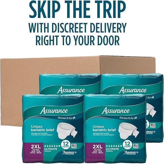 Maximum Absorbency Unisex Adult Briefs White 2XL 48 Count Z258538