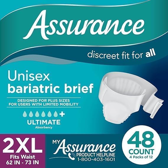 Maximum Absorbency Unisex Adult Briefs White 2XL 48 Count Z258538