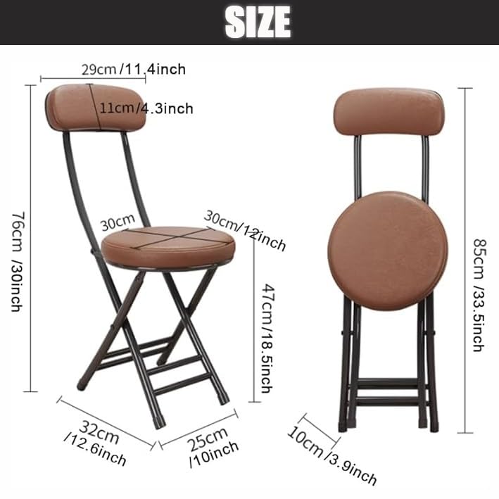18in Black Folding Bar Stool with Back V71149