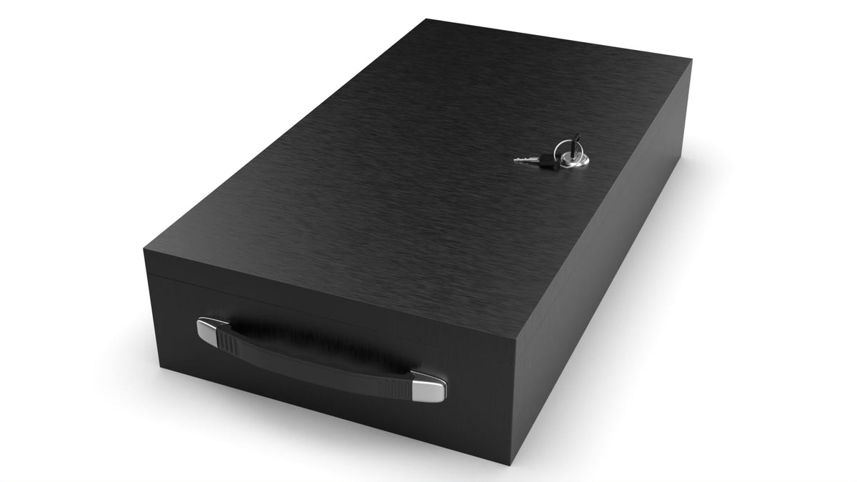 Fire Retardant Steel Security Chest Lock Box, 0.43 Cubic Ft, Black L821922