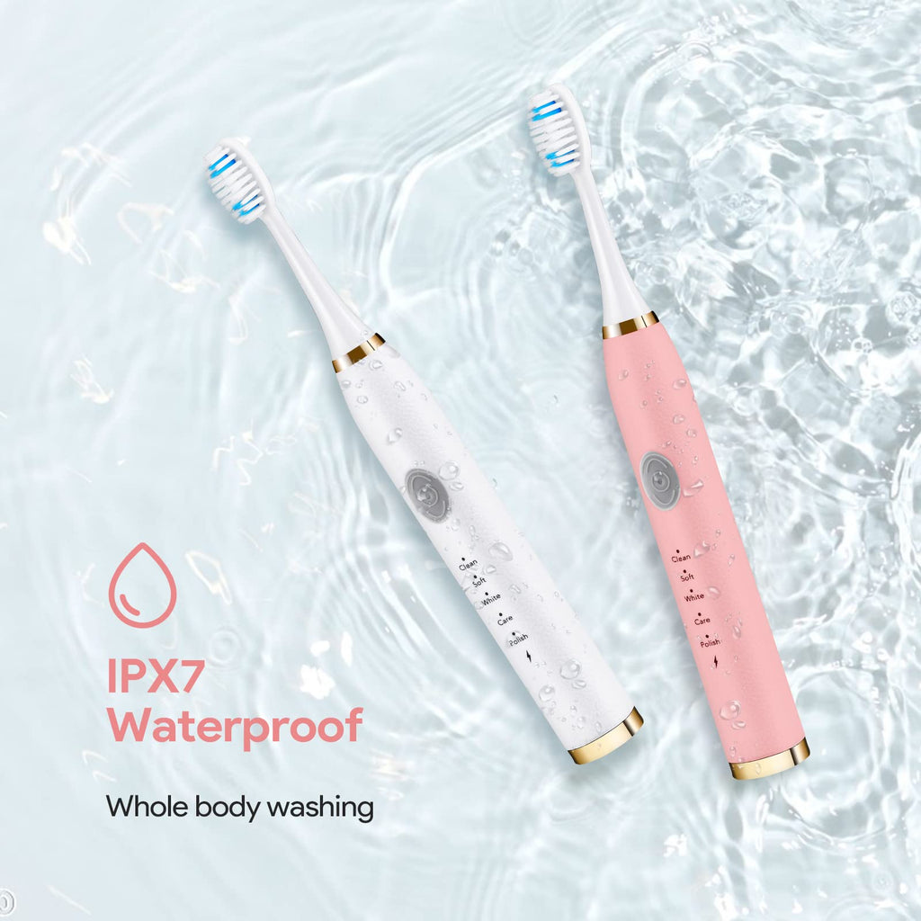 Rechargeable Sonic Toothbrush 2-Pack White Pink C46873