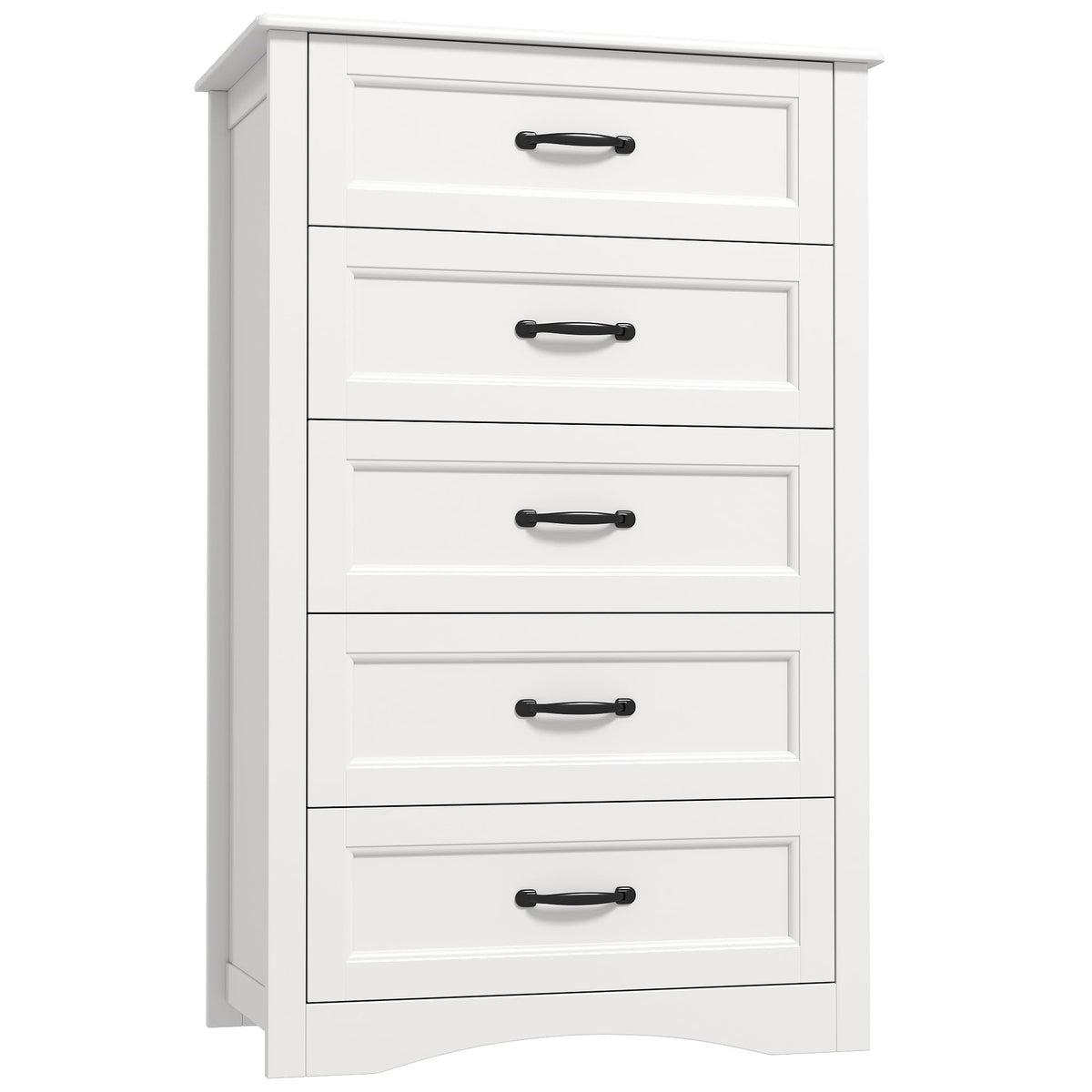 White 5 Drawer Wood Dresser X435