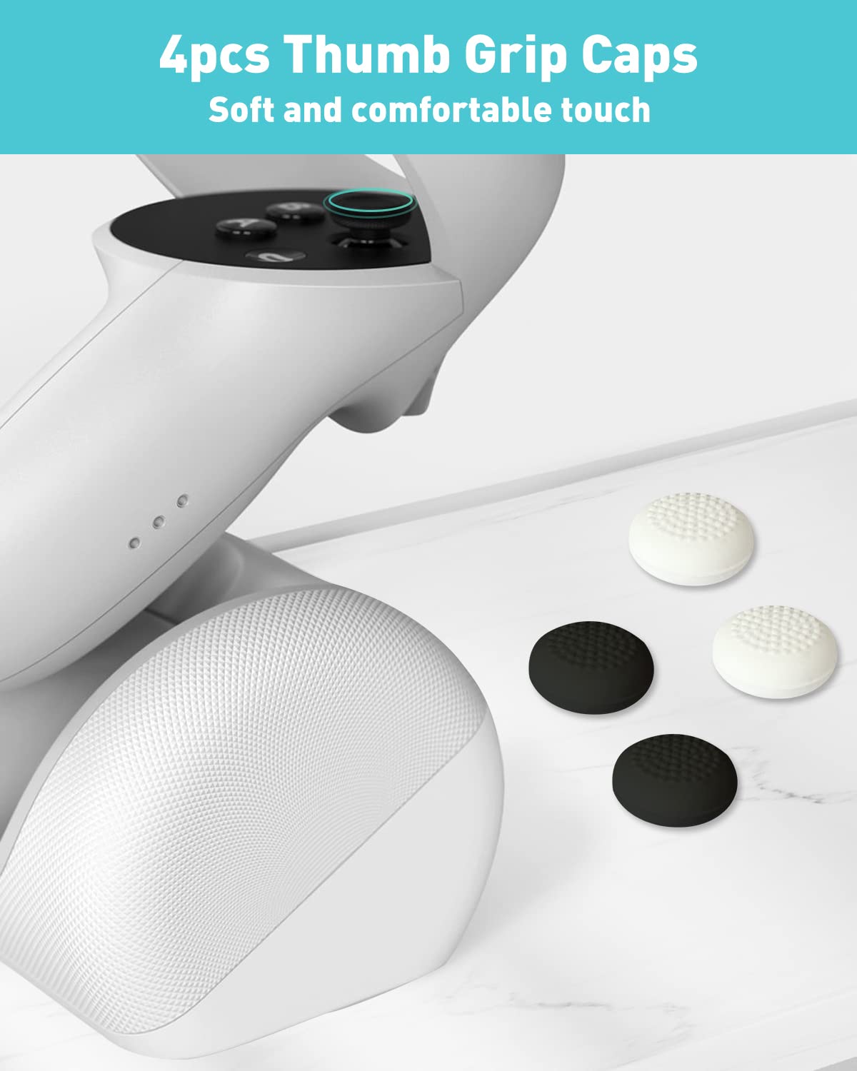 Joystick Replacement Kit for Controller, Include 2 Joysticks, T5 Screwdriver, Tweezer, Pry Tool, 4 Thumbstick Grips H666