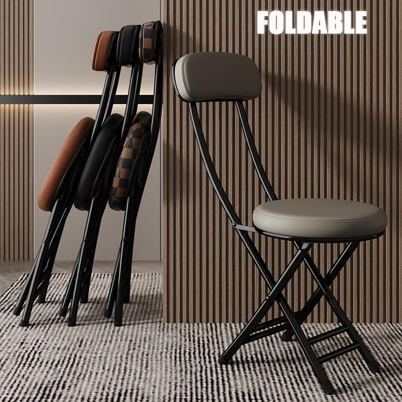 18in Black Folding Bar Stool with Back V71149