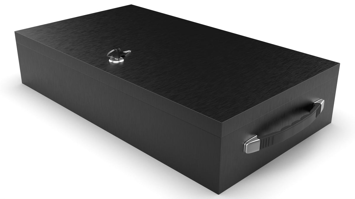 Fire Retardant Steel Security Chest Lock Box, 0.43 Cubic Ft, Black L821922