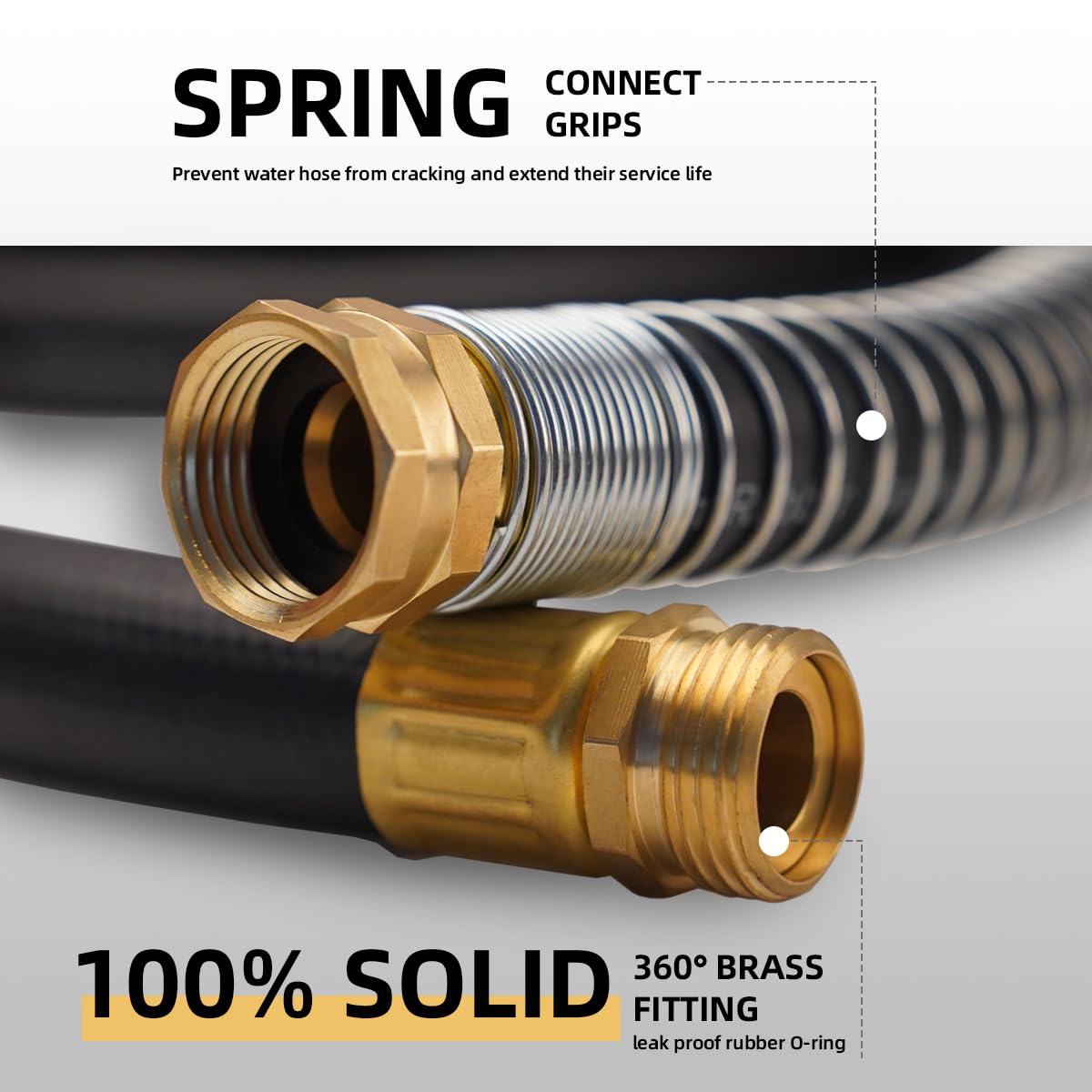50FT Heavy Duty Rubber Garden Hose D8813