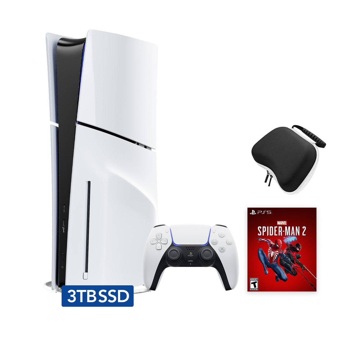 White Slim Disc Edition Gaming Console Bundle with Wireless Controller X118728