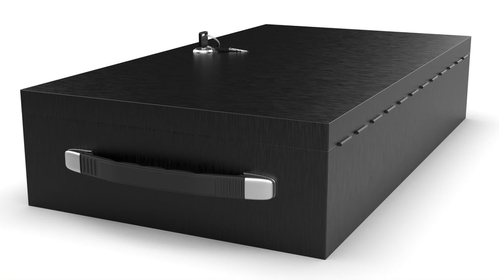 Fire Retardant Steel Security Chest Lock Box, 0.43 Cubic Ft, Black L821922