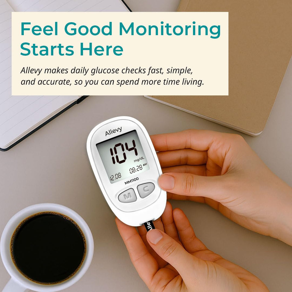 Blood Glucose Monitor Kit with 100 Test Strips and Lancets L528