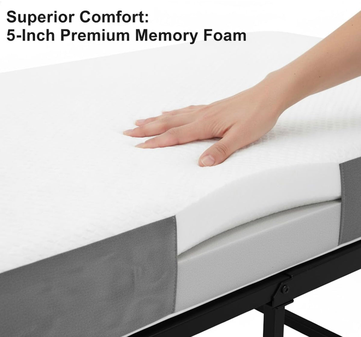 Foldable Bed with 5" Memory Foam Mattress L12279