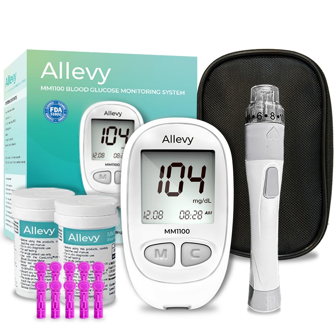 Blood Glucose Monitor Kit with 100 Test Strips and Lancets L528