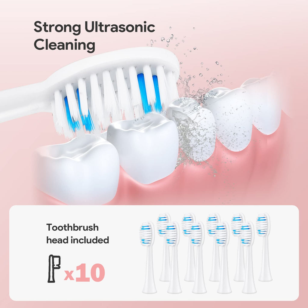 Rechargeable Sonic Toothbrush 2-Pack White Pink C46873