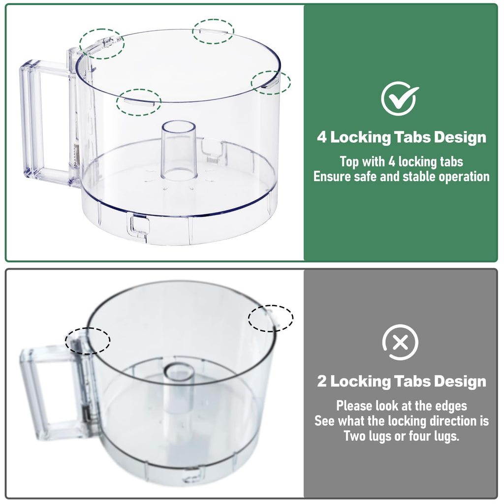 Food Processor Work Bowl 7-Cup with 4 Locking Tabs A3681