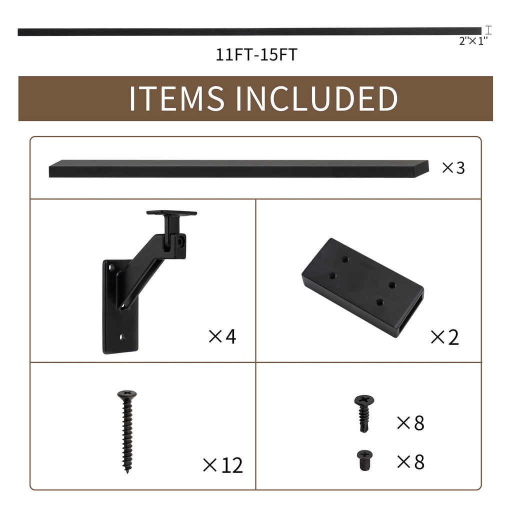 Matte Black Handrails Kit for Stairs M182
