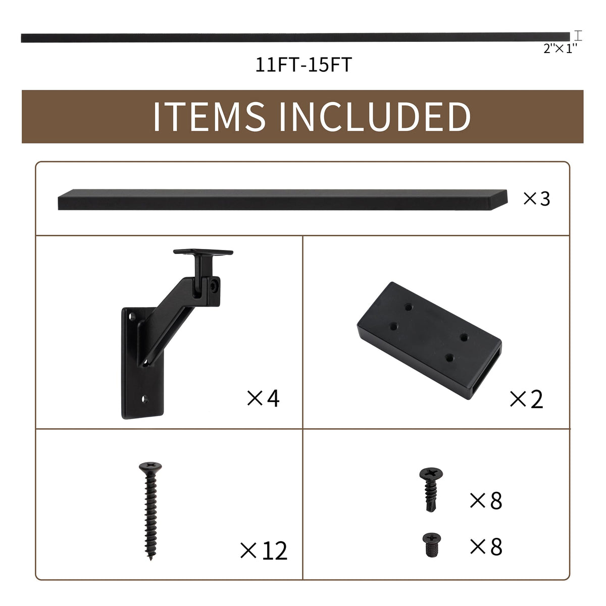 Matte Black Handrails Kit for Stairs M182