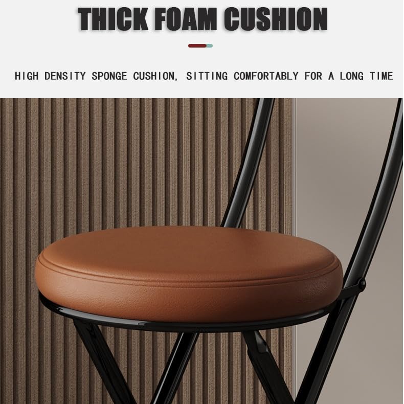 18in Black Folding Bar Stool with Back V71149