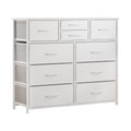 White 10 Drawer Fabric Dresser K799516