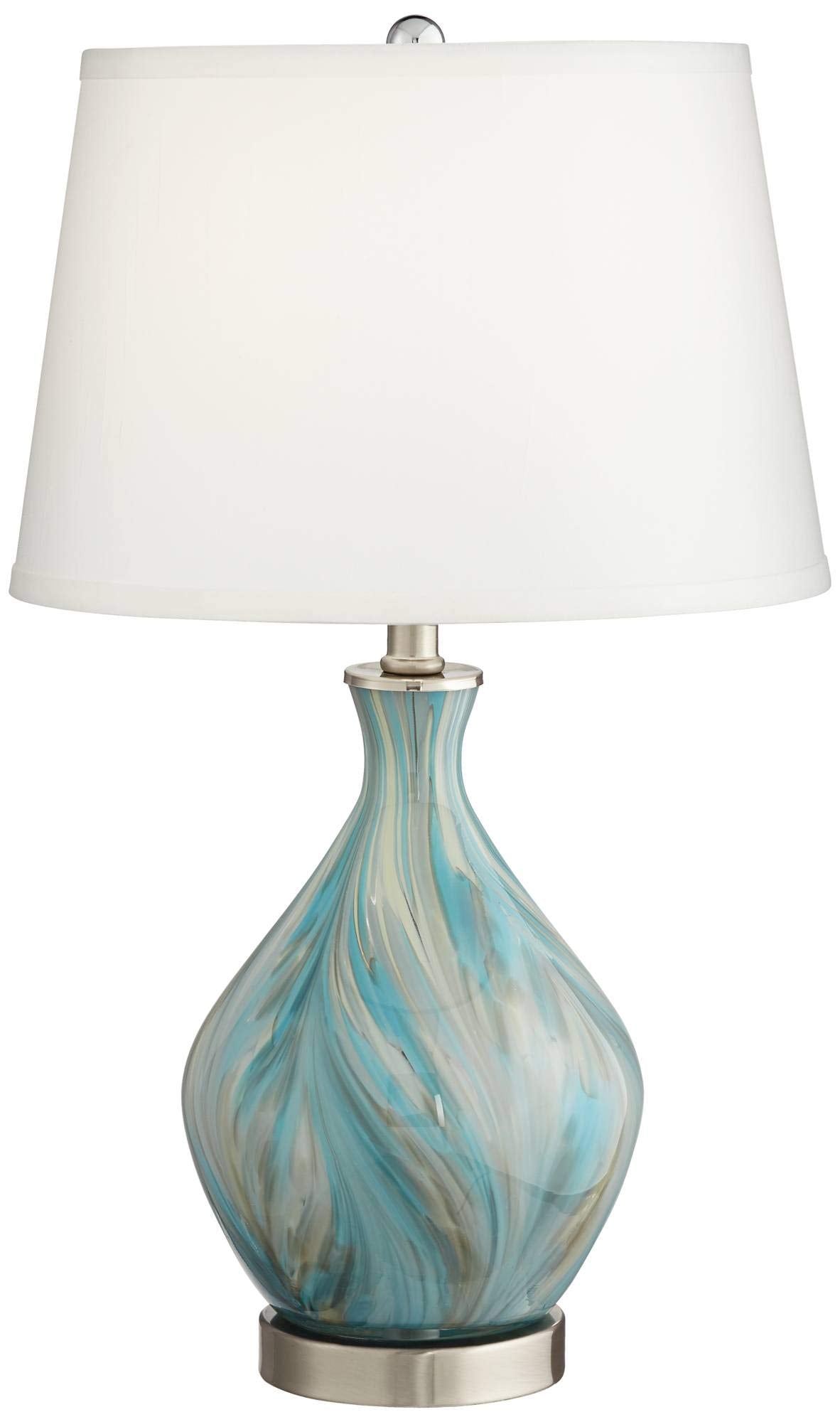 22" High Blue Gray Art Glass Table Lamp M953001