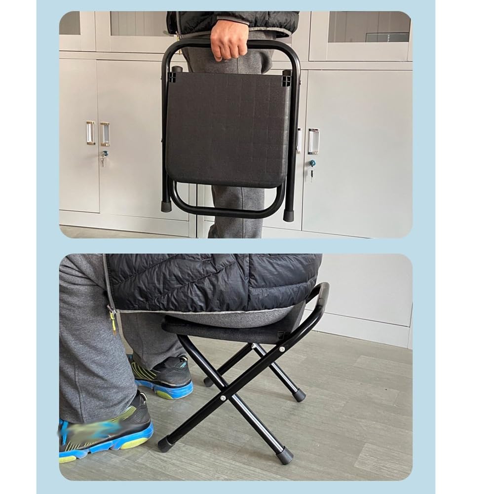 Portable Folding Stool 18 Inch Black U7515