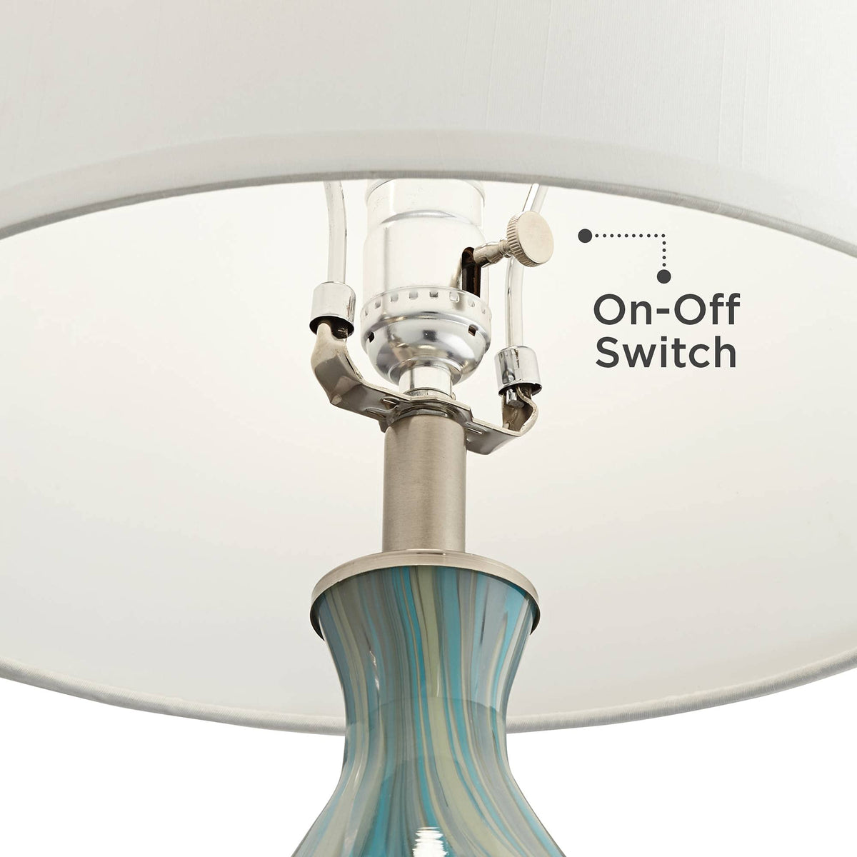 22" High Blue Gray Art Glass Table Lamp M953001