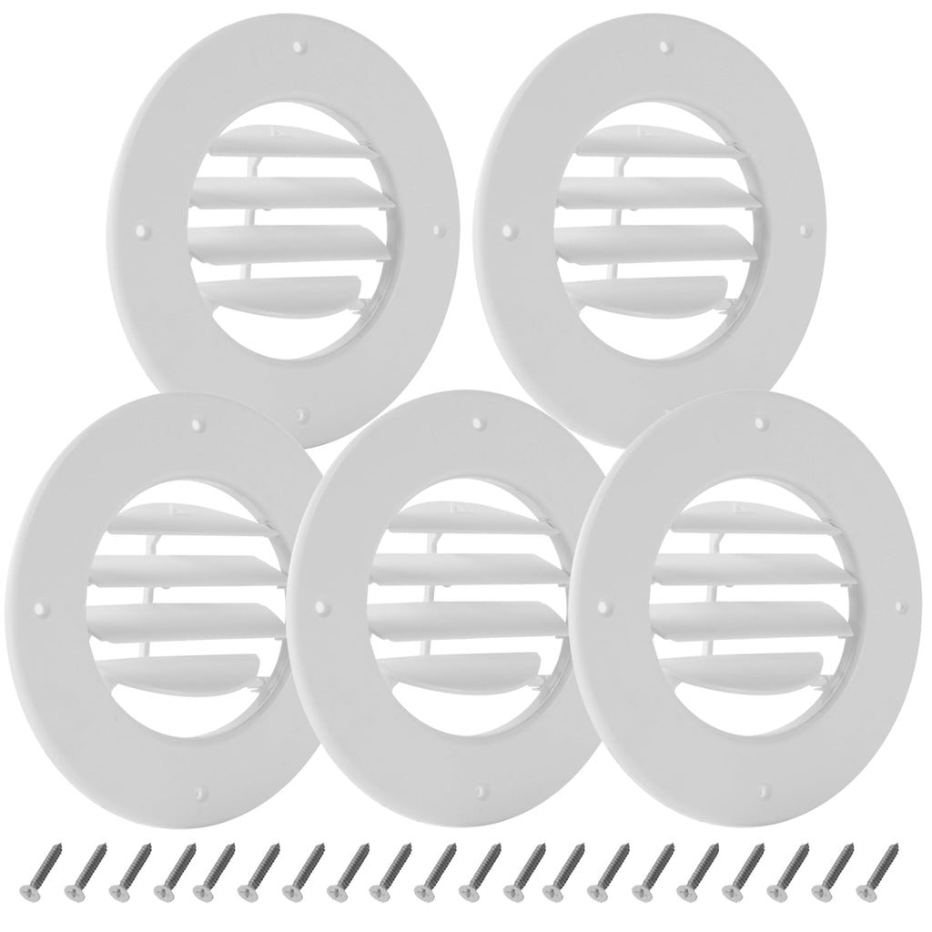 6.5" White RV Ceiling Vent Covers 5-Pack I838