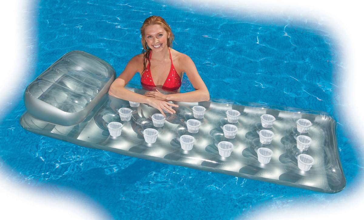 18-Pocket Mattress Pool Lounger with Headrest 3 Pack H76663