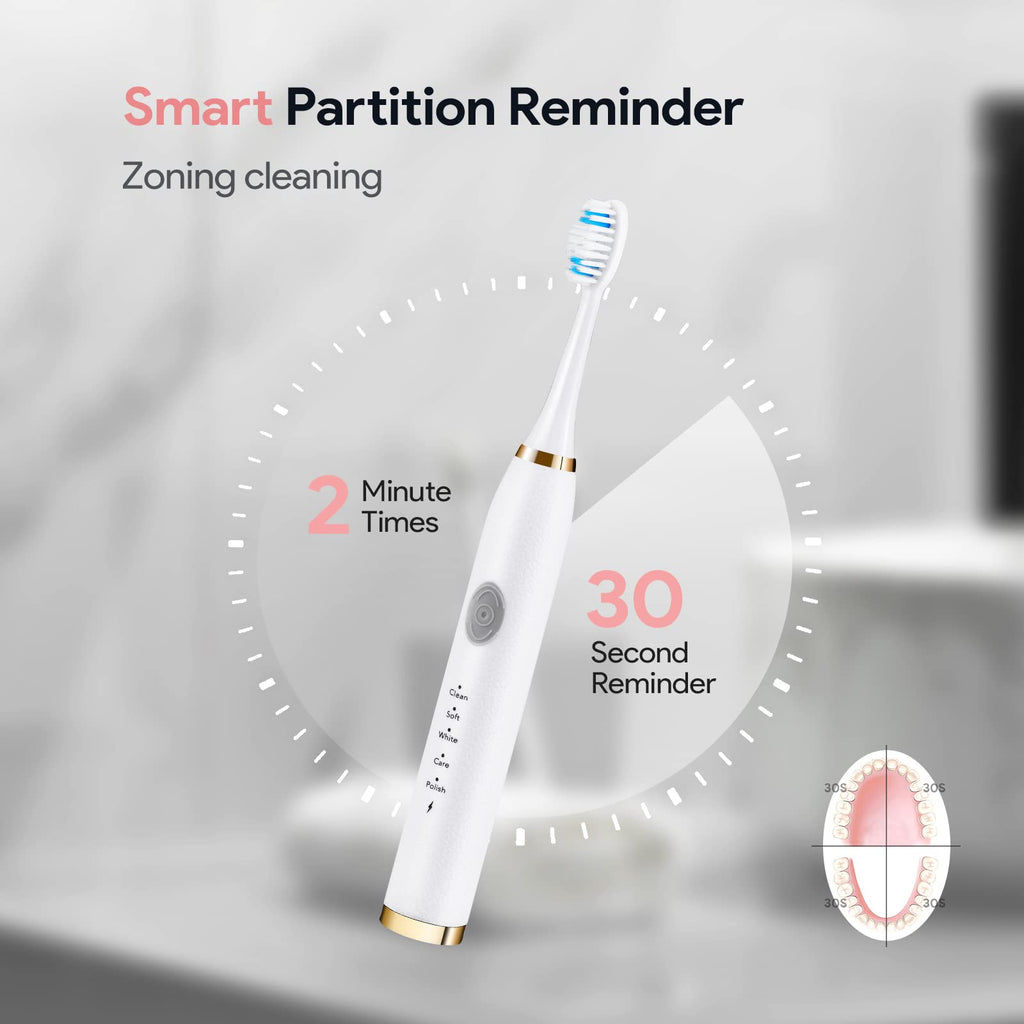 Rechargeable Sonic Toothbrush 2-Pack White Pink C46873