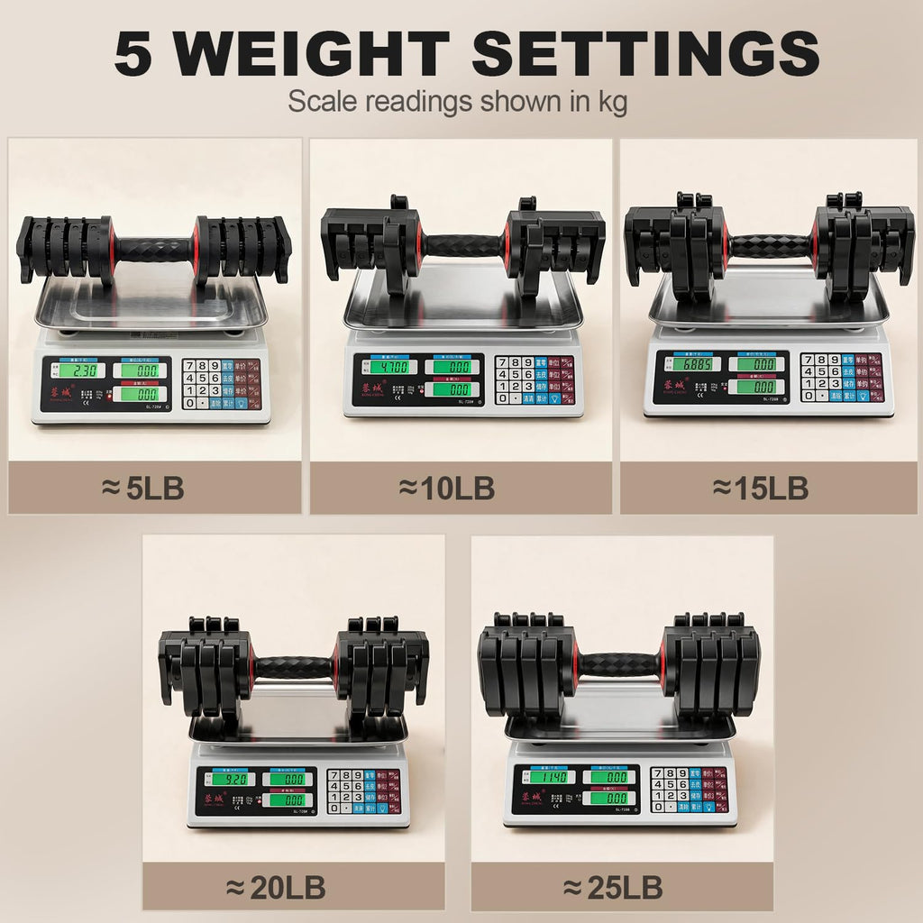 25 lb Adjustable Dumbbell Set I490915