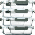 30 oz Glass Food Storage Containers with Lids V356380