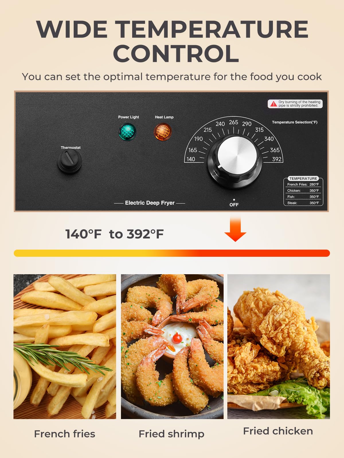 3400W 20.7QT Stainless Steel Electric Deep Fryer with 2 Removable Baskets Z38787