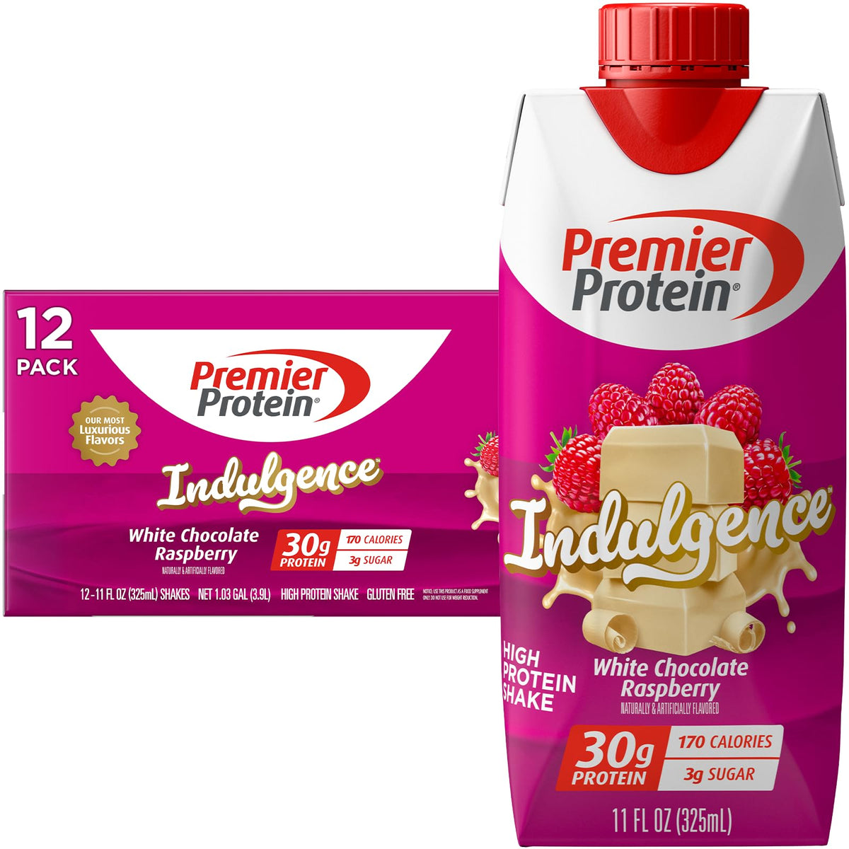 White Chocolate Raspberry Protein Shake 12 Pack L1690