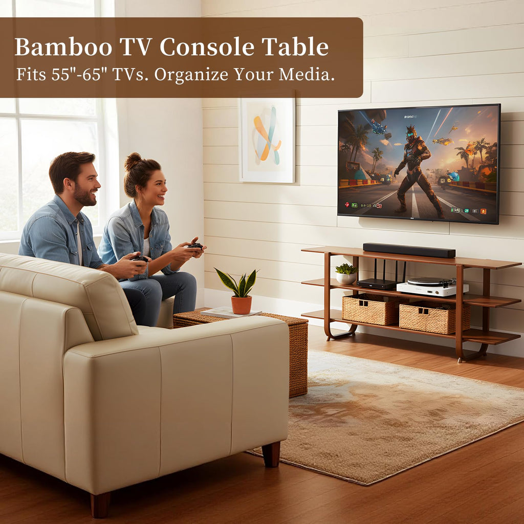 Walnut 65 Inch 3-Tier TV Stand E589460