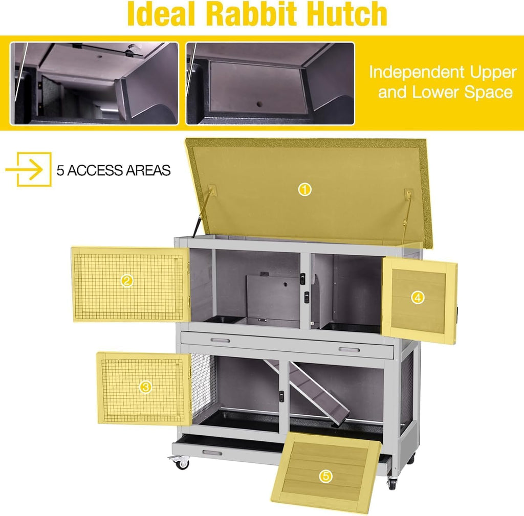 Rabbit Hutch 2 Story Pet House on Wheels W243451