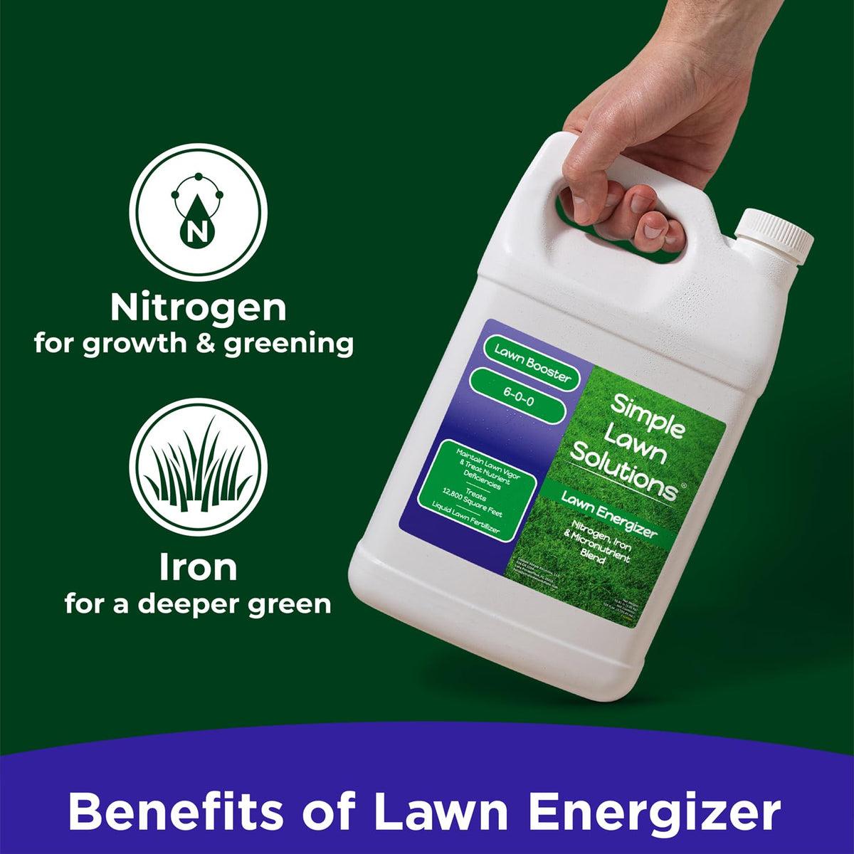 Commercial Grade Liquid Grass Fertilizer with Nitrogen, Iron, Micronutrients 1 Gallon O81237