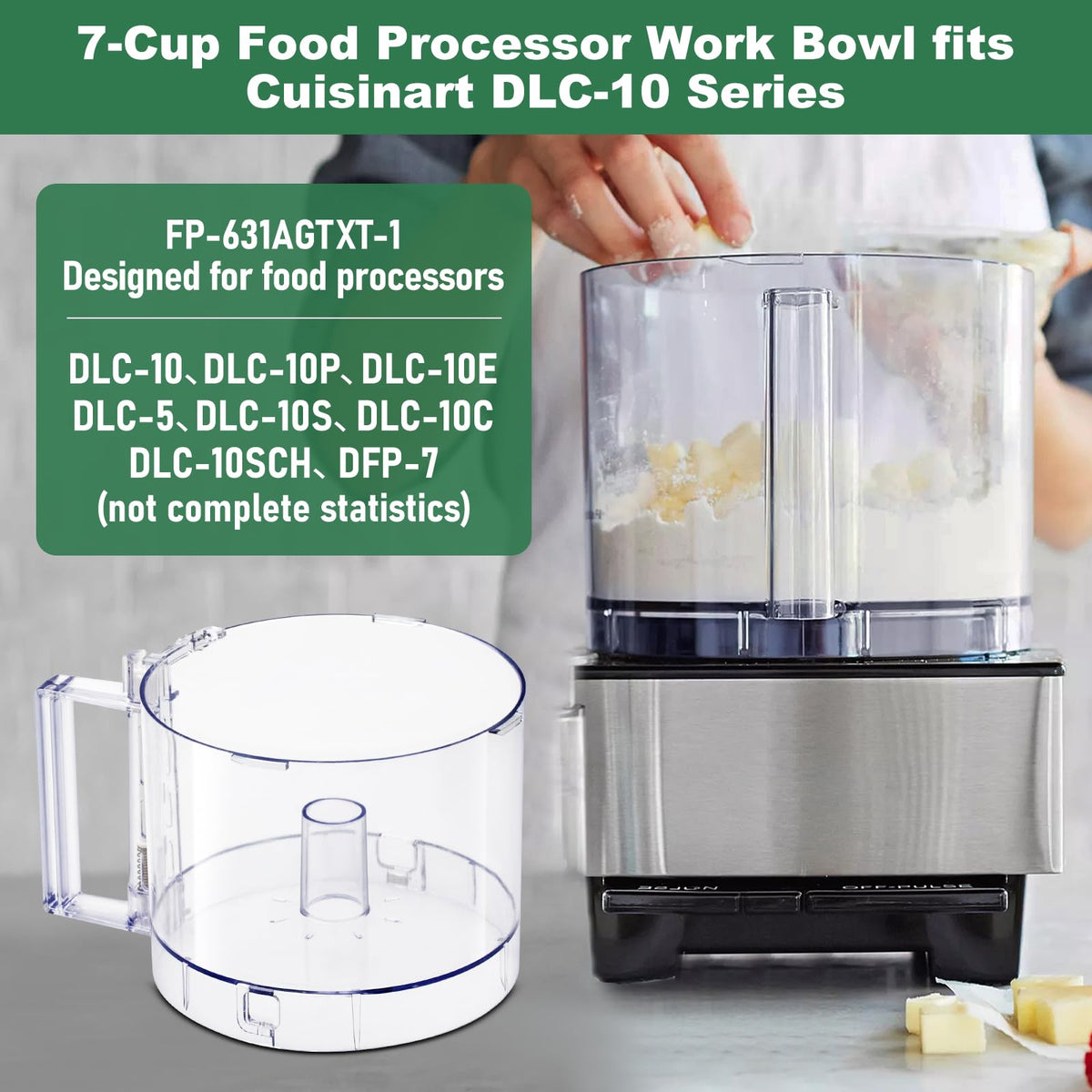Food Processor Work Bowl 7-Cup with 4 Locking Tabs A3681