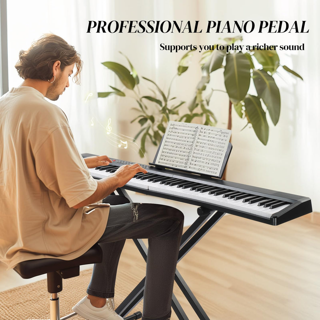 88 Key Foldable Electronic Keyboard Piano with Stand H626