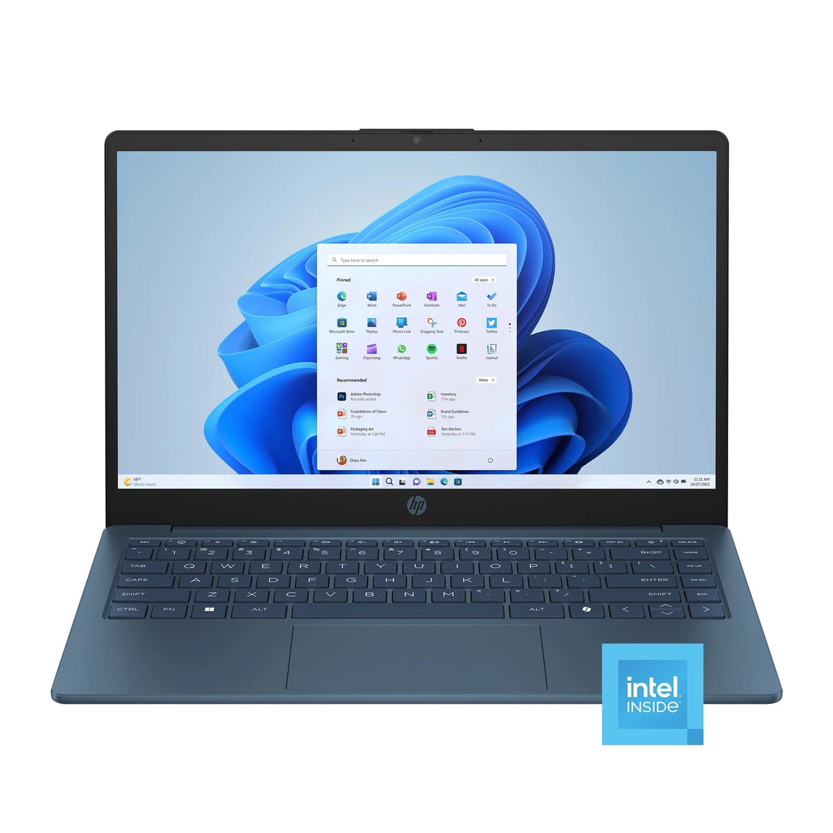 14" HD Laptop, Intel Celeron N150, 4GB RAM, 128GB Storage, Blue H67097