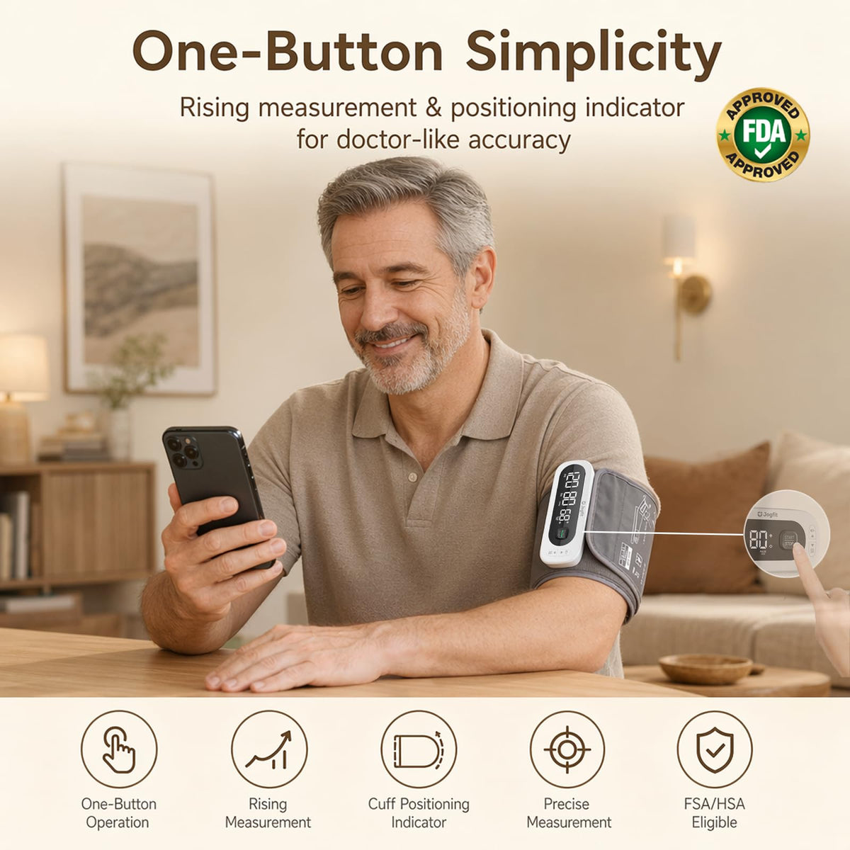 Wireless Upper Arm Blood Pressure Monitor with Cuff D219