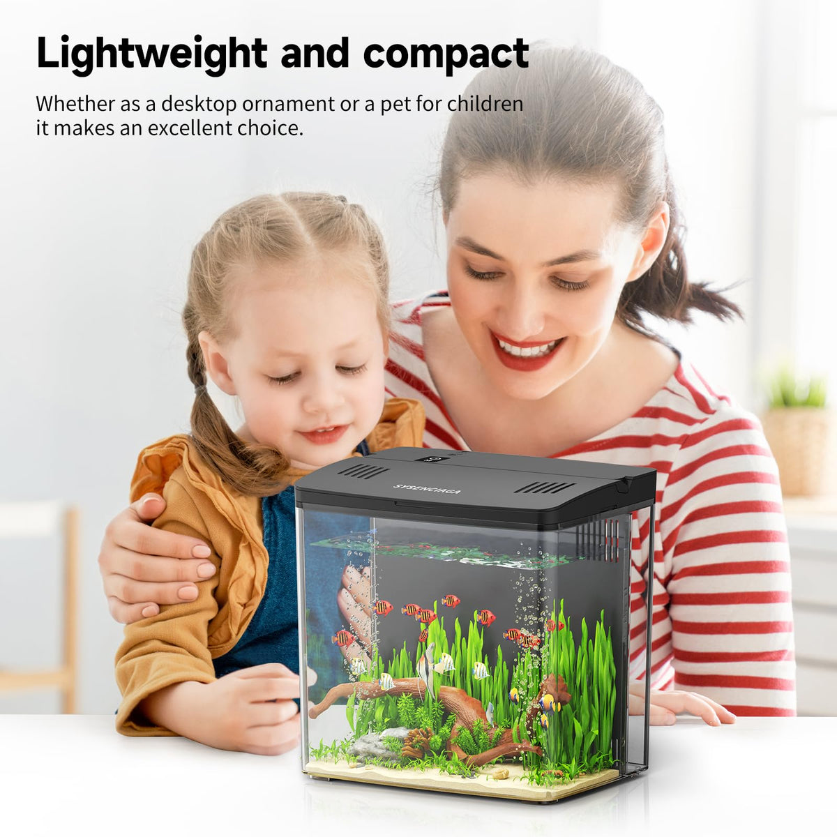 1 Gallon Acrylic Fish Tank Kit with Filter and Light R920254