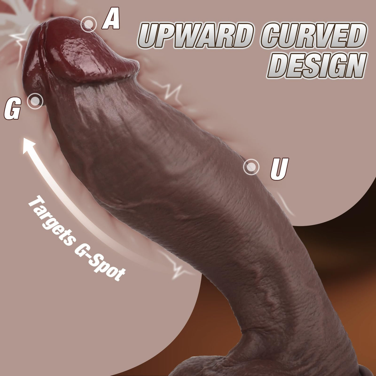 Black 12 Inch Silicone Dildo with Suction Cup F345