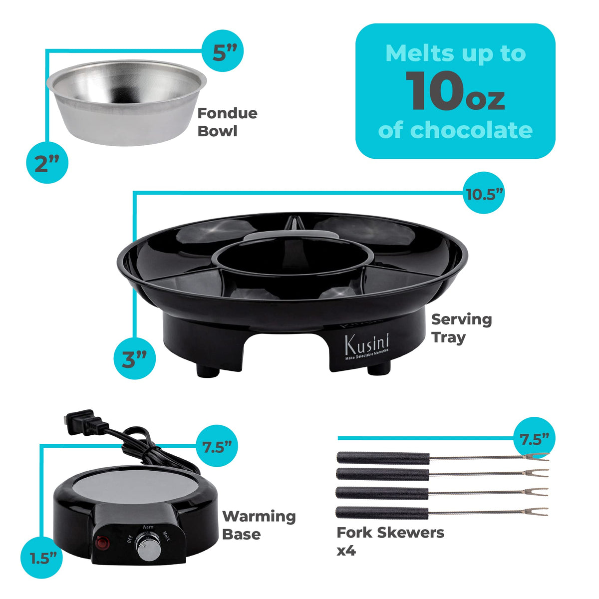 Electric Fondue Pot Set with Temperature Control O541130