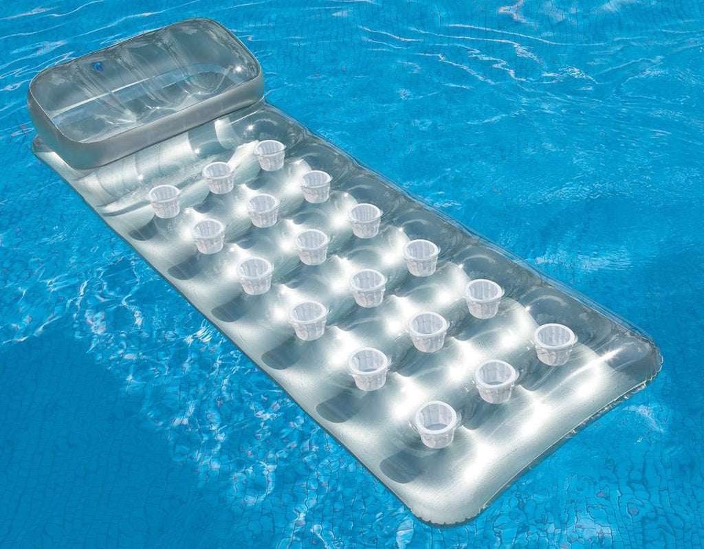 18-Pocket Mattress Pool Lounger with Headrest 3 Pack H76663
