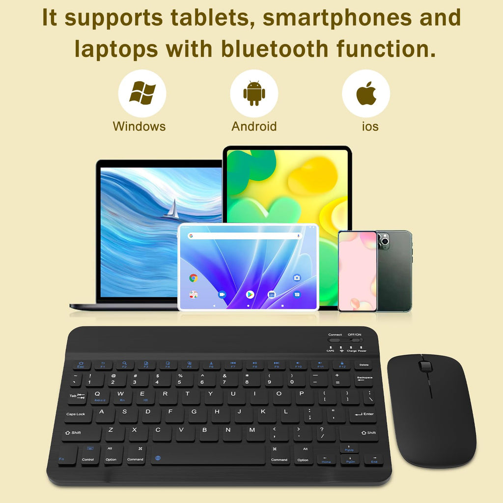 Black Rechargeable Bluetooth Keyboard and Mouse Combo G9518